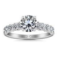 Round Diamond Pave Engagement Ring Grande 14K White Gold