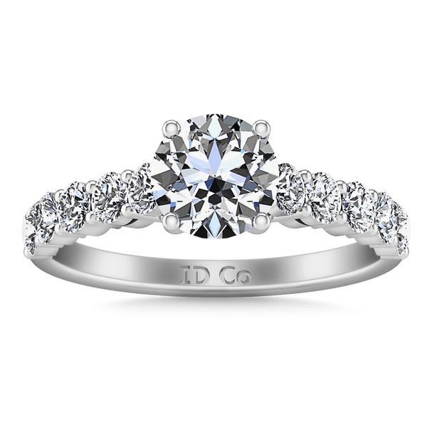 Round Diamond Pave Engagement Ring Grande 14K White Gold