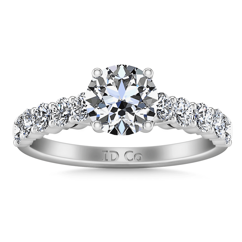 Round Diamond Pave Engagement Ring Grande 14K White Gold