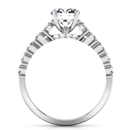 Round Diamond Pave Engagement Ring Grande 14K White Gold
