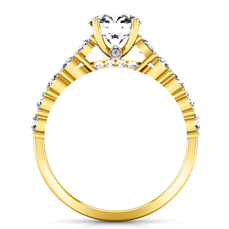 Pave Diamond EngagementRing Grande 14K Yellow Gold