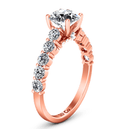 Pave Diamond Engagement Ring Grande 14K Rose Gold
