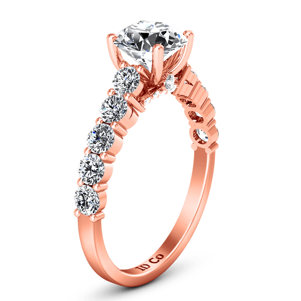 Pave Diamond Engagement Ring Grande 14K Rose Gold