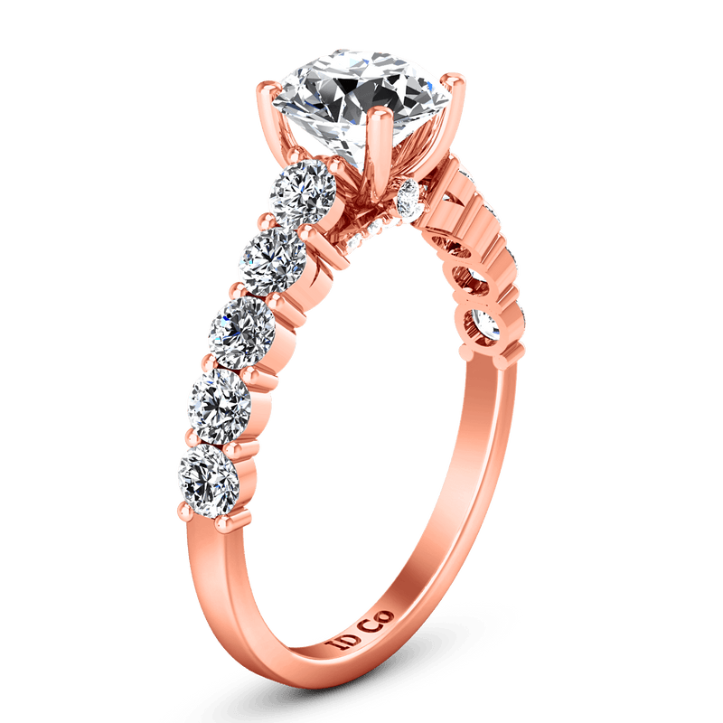 Pave Diamond Engagement Ring Grande 14K Rose Gold
