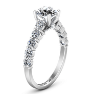 Round Diamond Pave Engagement Ring Grande 14K White Gold