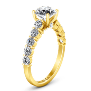 Pave Diamond EngagementRing Grande 14K Yellow Gold