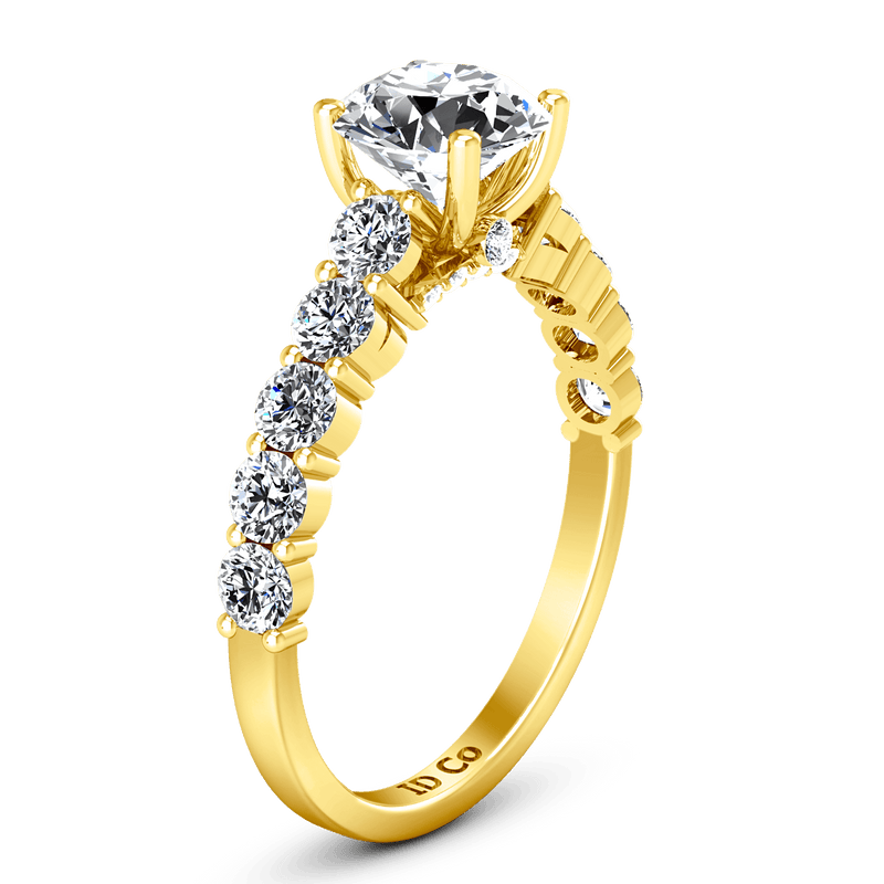 Pave Diamond EngagementRing Grande 14K Yellow Gold