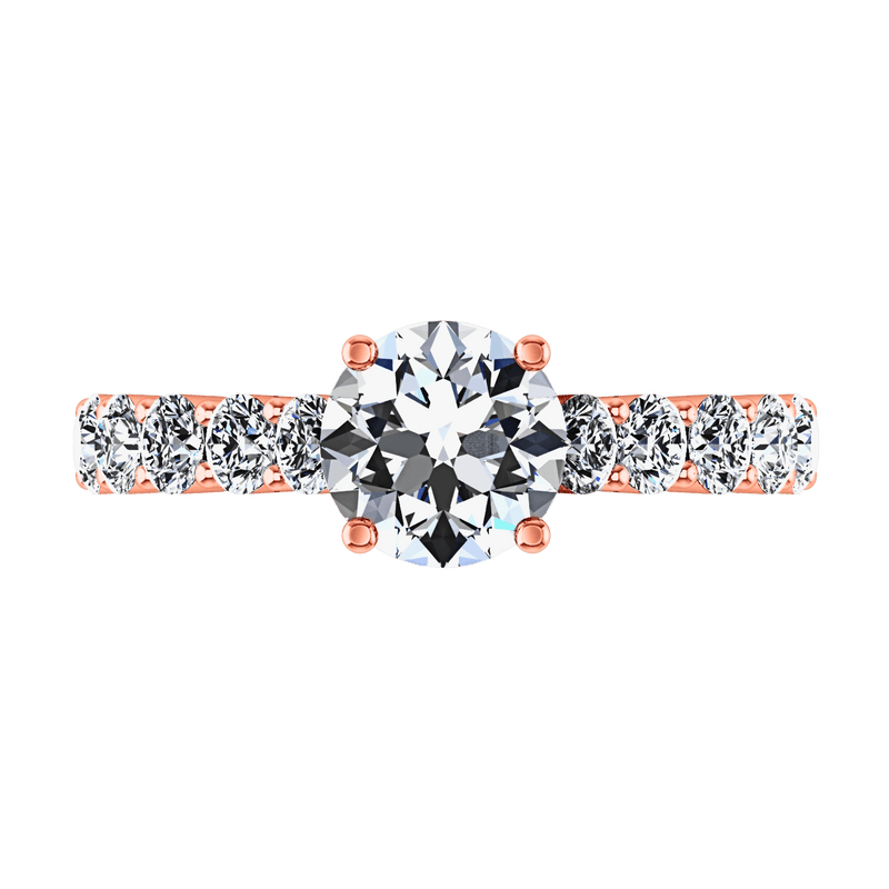 Pave Diamond Engagement Ring Grande 14K Rose Gold