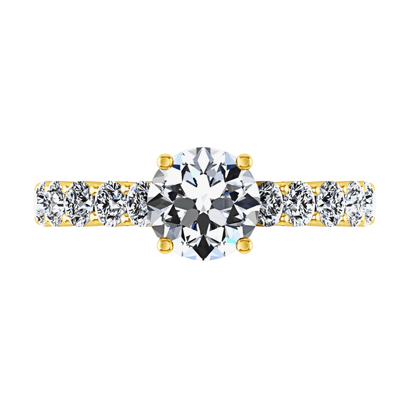 Pave Diamond EngagementRing Grande 14K Yellow Gold