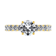 Pave Diamond EngagementRing Grande 14K Yellow Gold