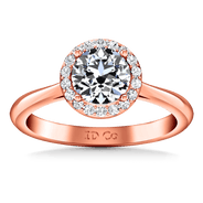 Halo Diamond  Engagement Ring Etoile 14K Rose Gold