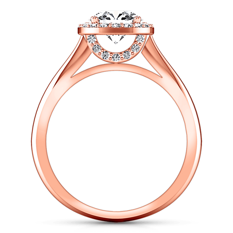 Halo Diamond  Engagement Ring Etoile 14K Rose Gold