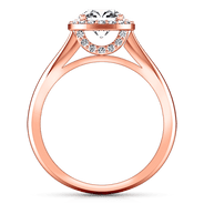 Halo Diamond  Engagement Ring Etoile 14K Rose Gold