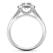 Round Diamond Halo  Engagement Ring Etoile 14K White Gold