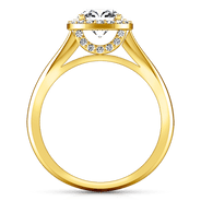 Halo Diamond  Engagement Ring Etoile 14K Yellow Gold