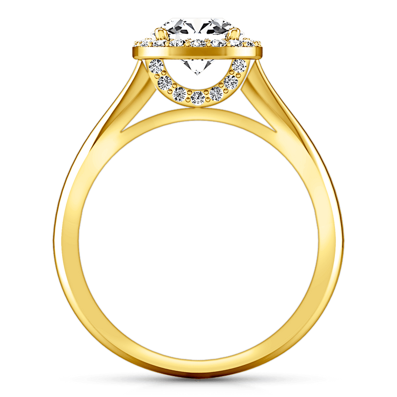 Halo Diamond  Engagement Ring Etoile 14K Yellow Gold