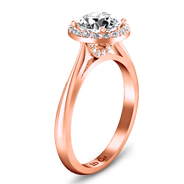 Halo Diamond  Engagement Ring Etoile 14K Rose Gold