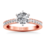 Pave Diamond Engagement Ring Bianca 14K Rose Gold