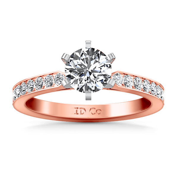 Pave Diamond Engagement Ring Bianca 14K Rose Gold