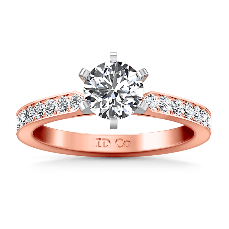 Pave Diamond Engagement Ring Bianca 14K Rose Gold