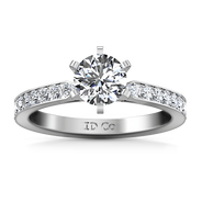 Round Diamond Pave Engagement Ring Bianca 14K White Gold