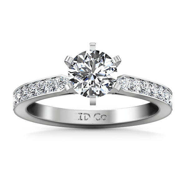 Round Diamond Pave Engagement Ring Bianca 14K White Gold