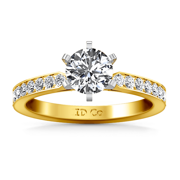 Pave Diamond EngagementRing Bianca 14K Yellow Gold