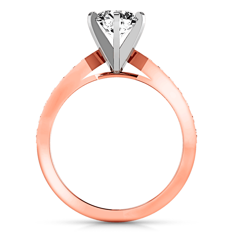 Pave Diamond Engagement Ring Bianca 14K Rose Gold
