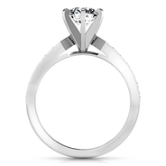 Round Diamond Pave Engagement Ring Bianca 14K White Gold