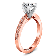 Pave Diamond Engagement Ring Bianca 14K Rose Gold