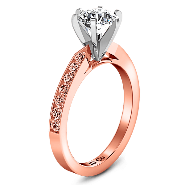 Pave Diamond Engagement Ring Bianca 14K Rose Gold