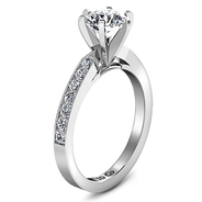 Round Diamond Pave Engagement Ring Bianca 14K White Gold
