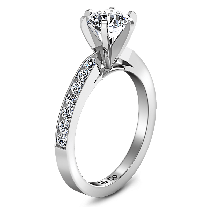Round Diamond Pave Engagement Ring Bianca 14K White Gold