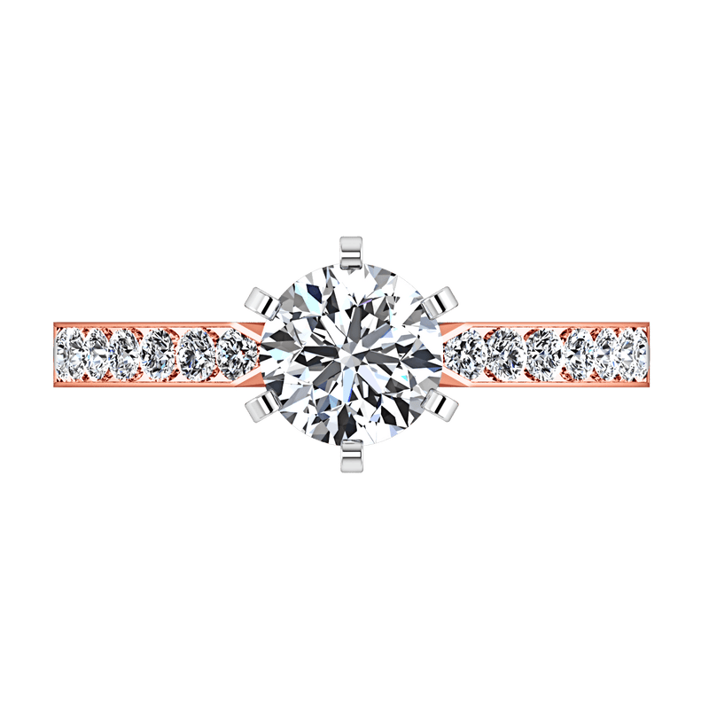 Pave Diamond Engagement Ring Bianca 14K Rose Gold