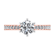 Pave Diamond Engagement Ring Bianca 14K Rose Gold