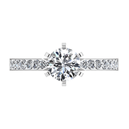 Round Diamond Pave Engagement Ring Bianca 14K White Gold