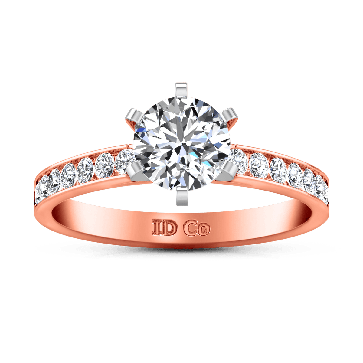 Pave Diamond Engagement Ring Yvonne 14K Rose Gold