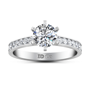 Round Diamond Pave Engagement Ring Yvonne 14K White Gold