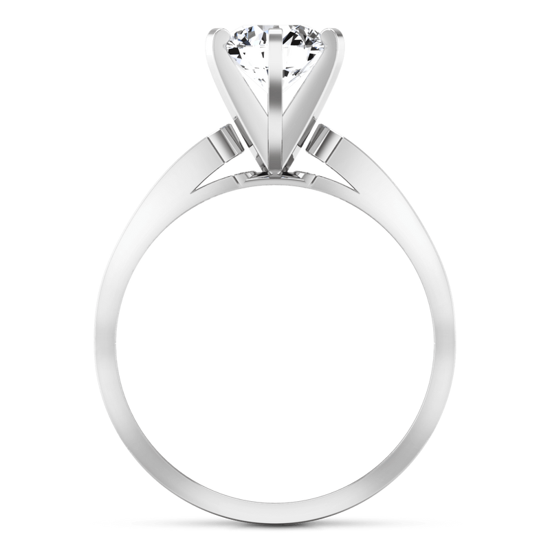 Round Diamond Pave Engagement Ring Yvonne 14K White Gold