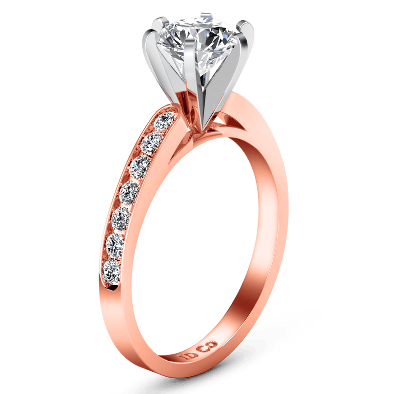 Pave Diamond Engagement Ring Yvonne 14K Rose Gold