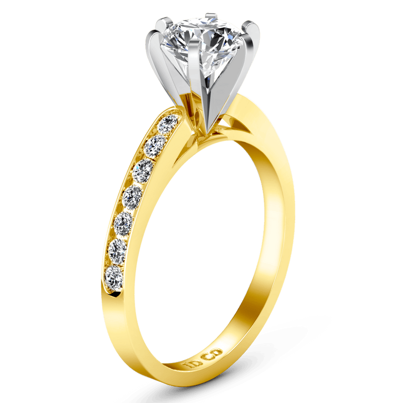Pave Diamond EngagementRing Yvonne 14K Yellow Gold