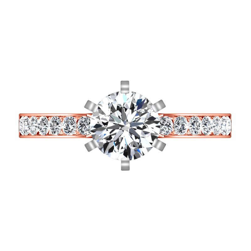 Pave Diamond Engagement Ring Yvonne 14K Rose Gold