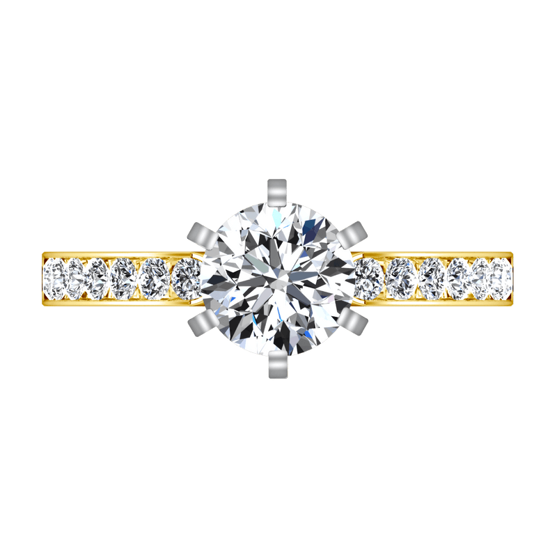 Pave Diamond EngagementRing Yvonne 14K Yellow Gold