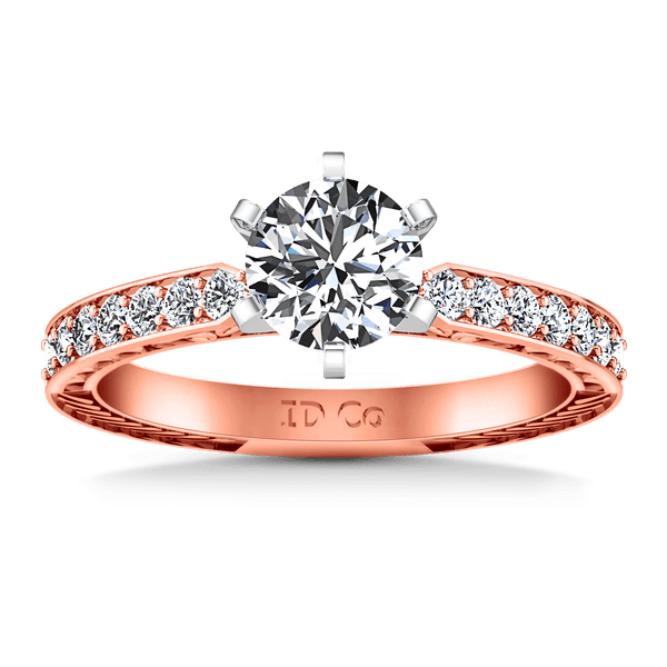 Pave Diamond Engagement Ring Arabesque 14K Rose Gold
