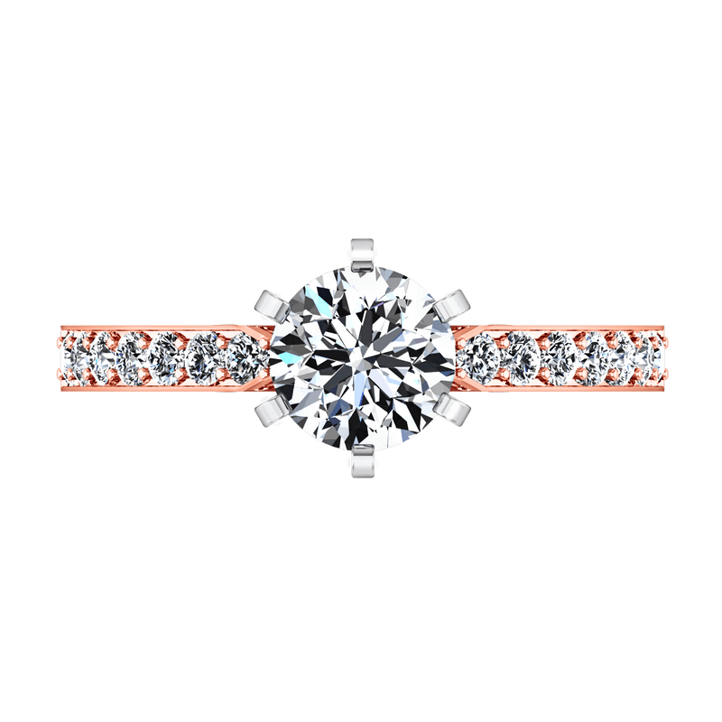 Pave Diamond Engagement Ring Arabesque 14K Rose Gold