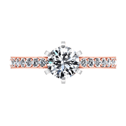 Pave Diamond Engagement Ring Arabesque 14K Rose Gold