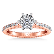 Pave Diamond Engagement Ring Embrace 14K Rose Gold