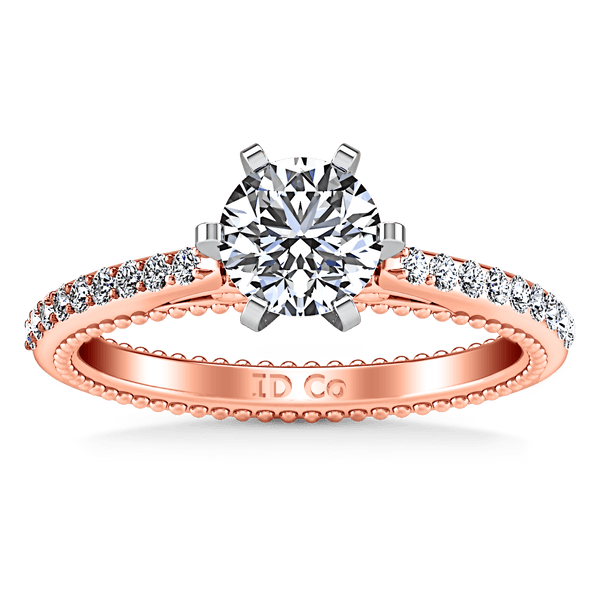 Pave Diamond Engagement Ring Embrace 14K Rose Gold