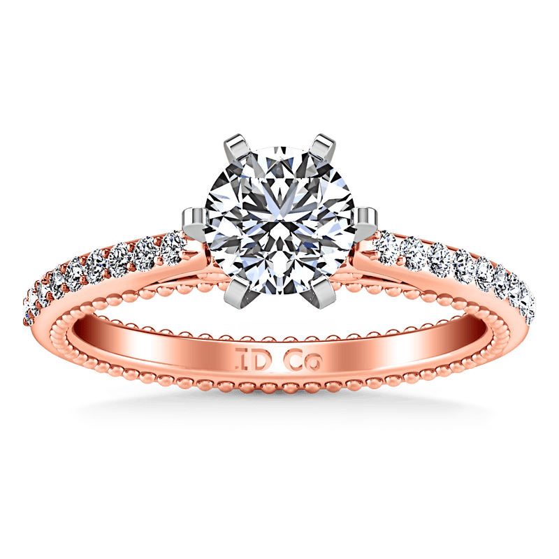 Pave Diamond Engagement Ring Embrace 14K Rose Gold