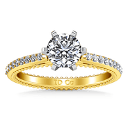 Pave Diamond EngagementRing Embrace 14K Yellow Gold